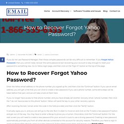 How to Recover Forgot Yahoo Password