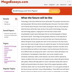 What the future will be like essays