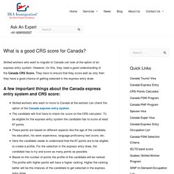 What is a good CRS score for Canada?