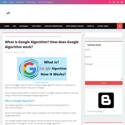 What is Google Algorithm? How does Google Algorithm work?