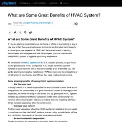 What are Some Great Benefits of HVAC System?
