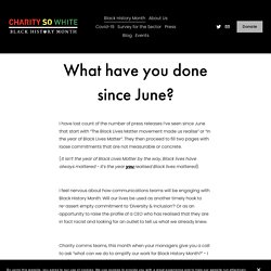 What have you done since June? — Charity So White