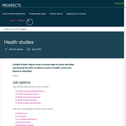 What can I do with a health studies degree?