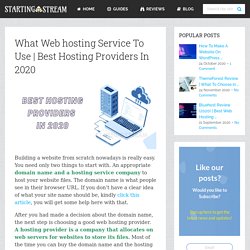 What Web hosting Service To Use