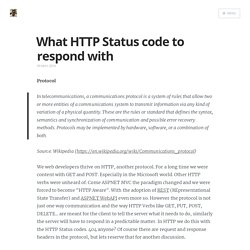 What HTTP Status code to respond with