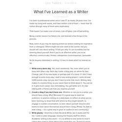 What I’ve Learned as a Writer