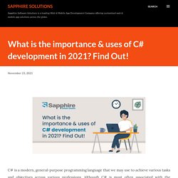 What is the importance & uses of C# development in 2021? Find Out!