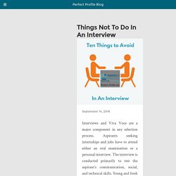 What not to Say in an Interview