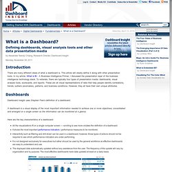 What is a Dashboard?