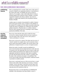 What is a reliable resource?