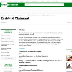 What Is a Residual Claimant?