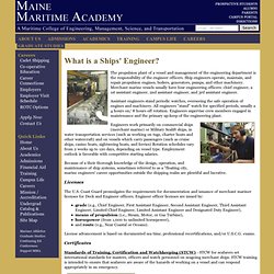 What is a Ships' Engineer?