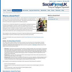 What is a Social Firm?