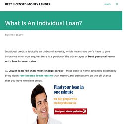 What Is An Individual Loan?