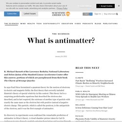 What is antimatter?