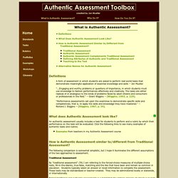 What is Authentic Assessment?