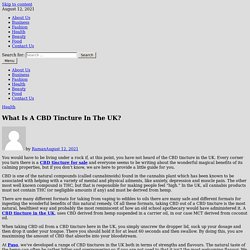 What Is A CBD Tincture In The UK?