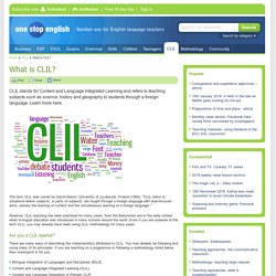 What is CLIL?