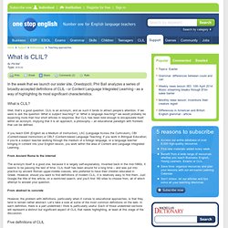 What is CLIL?