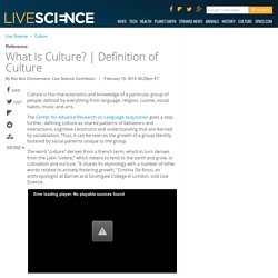 What is Culture? Definition of Culture