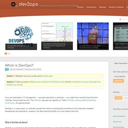 What is DevOps? - Blog - dev2ops - Solving Large Scale Web Operations and DevOps Problems