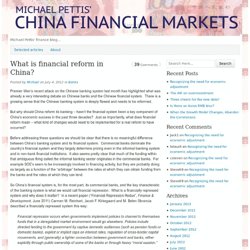 What is financial reform in China?