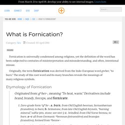 What is Fornication?