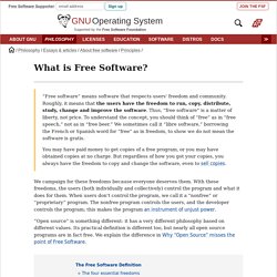 Qu'est-ce que le logiciel libre ? - Projet GNU - Free Software Foundation
