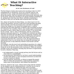 What is Interactive Teaching