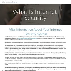 What Is Internet Security