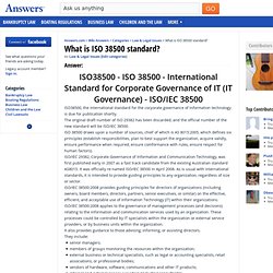 What is ISO 38500 standard