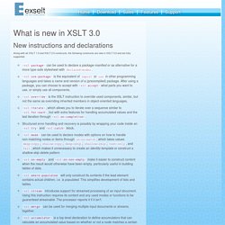 What is new in XSLT 3.0