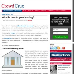 What is peer to peer lending?