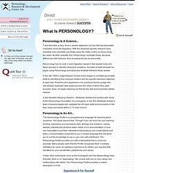 What is Personology?