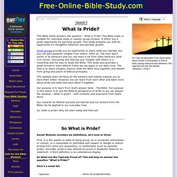 What is Pride? A Pride Bible Study