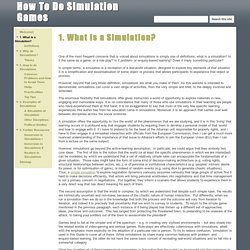 1. What is a Simulation? - How To Do Simulation Games