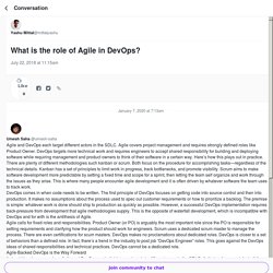 What is the role of Agile in DevOps? · DevOps
