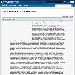 What Is Thought? By Eric B. Baum, 2004 Text - Physics Forums Library