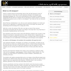 What is UX design / What is a UX designer?