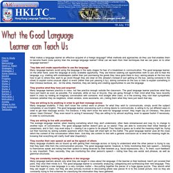 What the Good Language Learner Can Teach Us