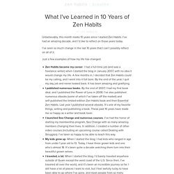 What I’ve Learned in 10 Years of Zen Habits