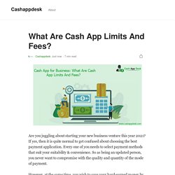 What Are Cash App Limits And Fees?