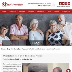 What to Look for in an In-Home Care Provider