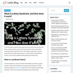 What is Lottery Syndicate, and How does it work?