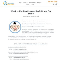 What Is the Best Lower Back Brace For Men?