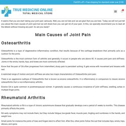 What Are The Main Causes Of Joint Pain