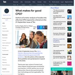 What makes for good CPD?