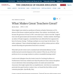 What Makes Great Teachers Great?