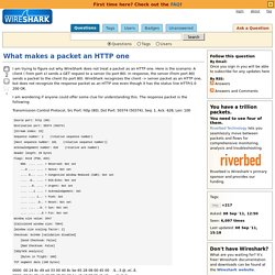 What makes a packet an HTTP one - Wireshark Q&A