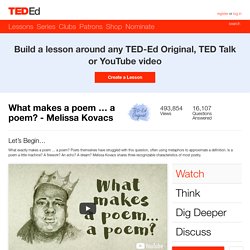 What makes a poem … a poem? - Melissa Kovacs